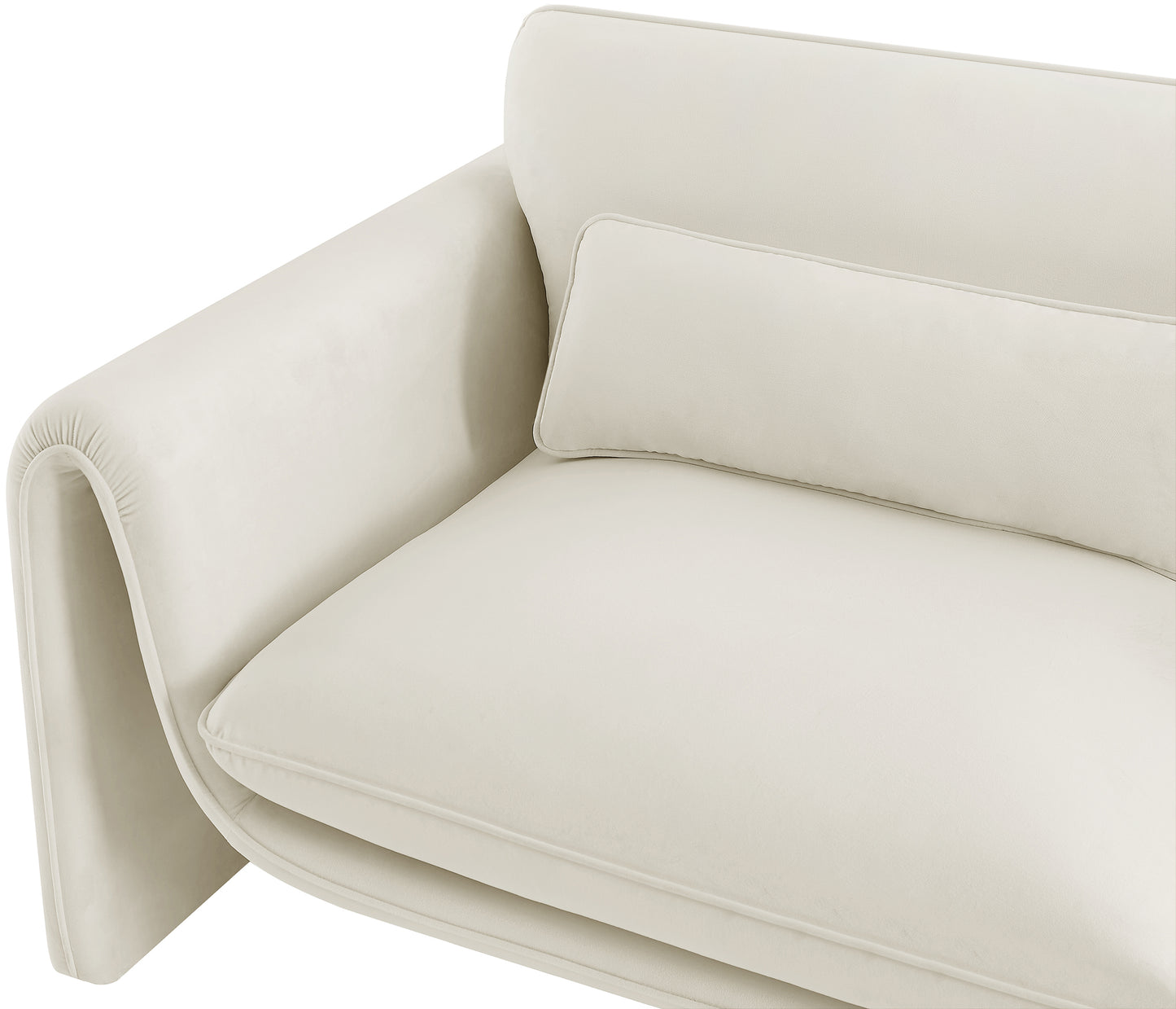 encore cream velvet fabric loveseat l