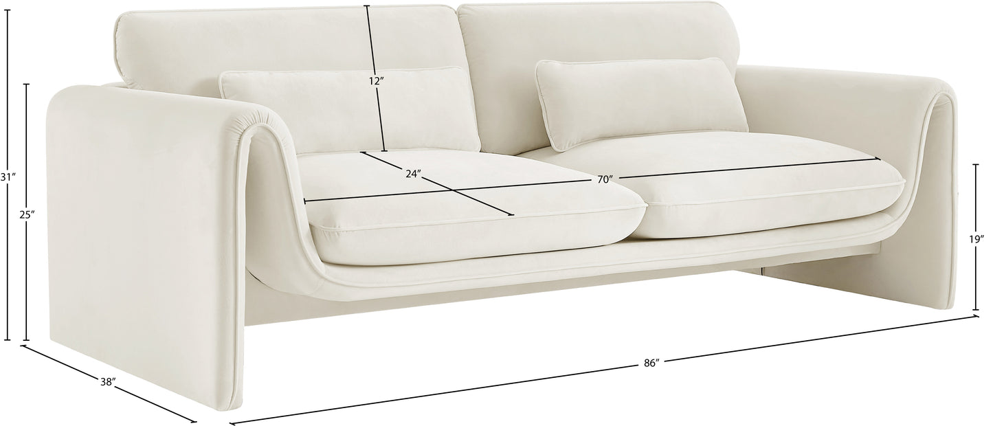 encore cream velvet fabric sofa s