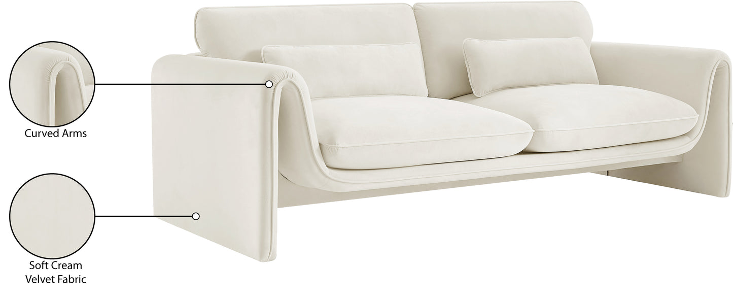 encore cream velvet fabric sofa s