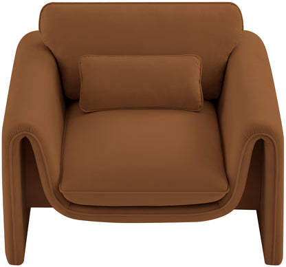 Encore Saddle Velvet Fabric Chair C