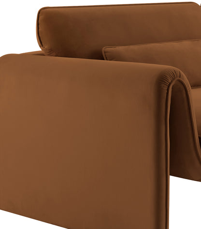 Encore Saddle Velvet Fabric Chair C