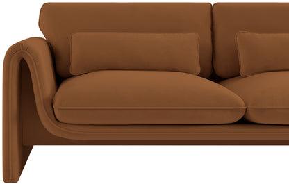 Encore Saddle Velvet Fabric Loveseat L