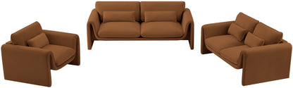 Encore Saddle Velvet Fabric Loveseat L