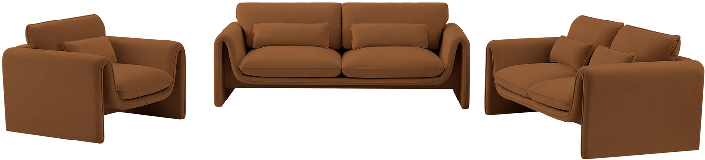 encore saddle velvet fabric loveseat l