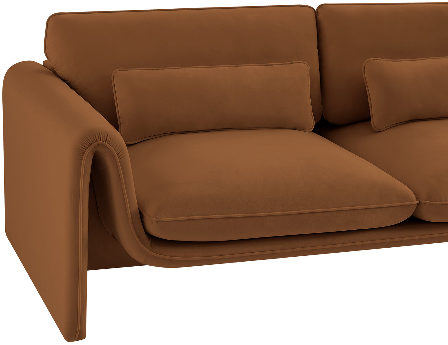 encore saddle velvet fabric loveseat l