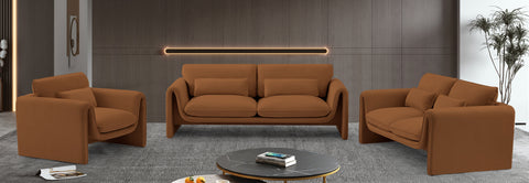 Encore Saddle Velvet Fabric Sofa S