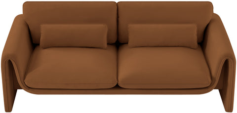 Encore Saddle Velvet Fabric Sofa S