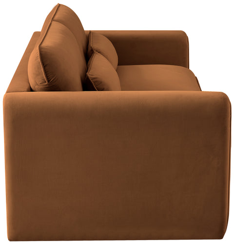 Encore Saddle Velvet Fabric Sofa S