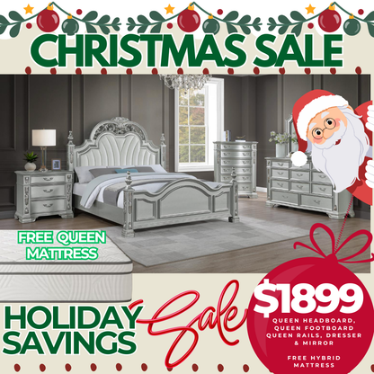 Silver Frost Royal Bedroom Set  Holiday Edition