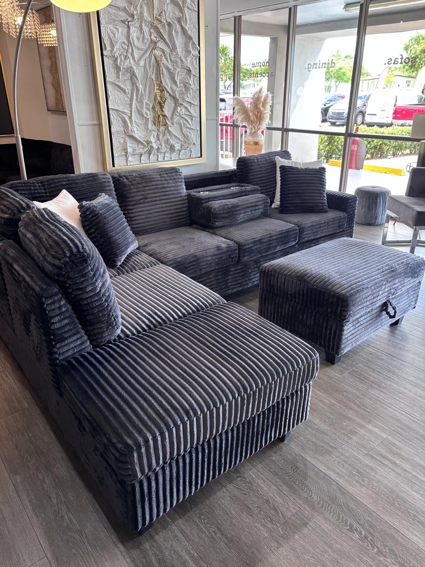 wren grey sectional set
