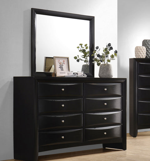 Raul 8-drawer Dresser with Mirror BlackBlack