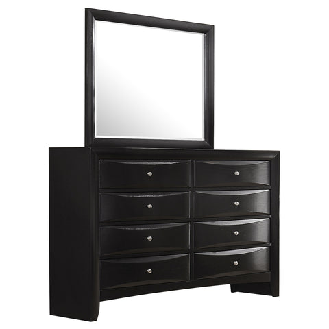 Raul 8-drawer Dresser with Mirror BlackBlack