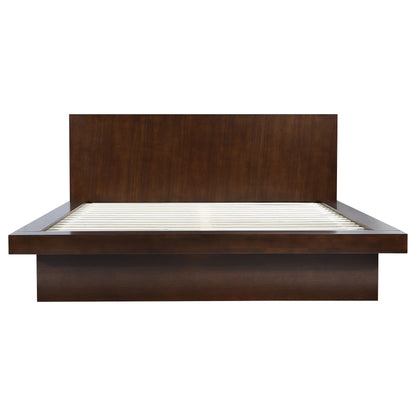 Rosalie Wood Eastern King LED Panel Bed CappuccinoCappuccino