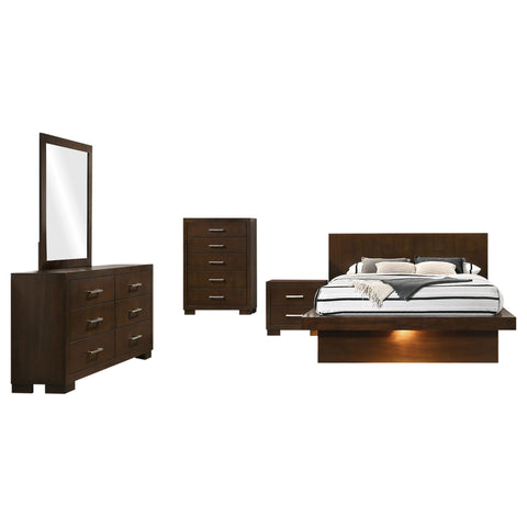 Vicente 5-piece Queen LED Bedroom Set Cappuccino