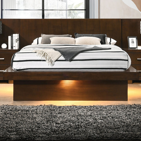 Rosalie Wood Queen LED Panel Bed CappuccinoCappuccino