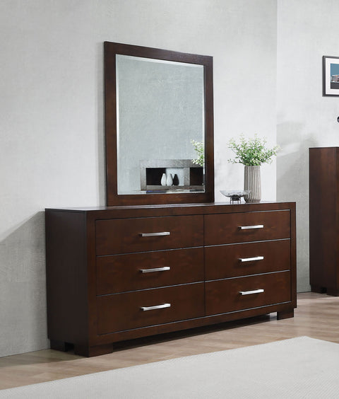 Rosalie 6-drawer Dresser with Mirror CappuccinoCappuccino