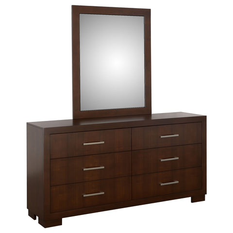Rosalie 6-drawer Dresser with Mirror CappuccinoCappuccino