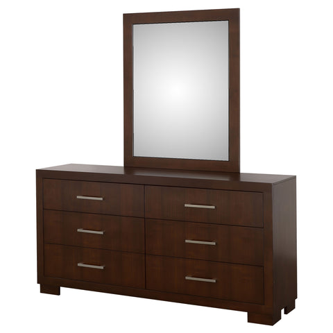 Rosalie 6-drawer Dresser with Mirror CappuccinoCappuccino