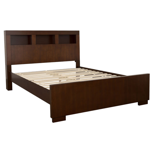 Rosalie Eastern King LED Storage Bookcase Bed CappuccinoCappuccino