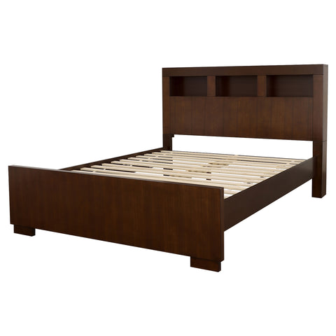 Rosalie Eastern King LED Storage Bookcase Bed CappuccinoCappuccino