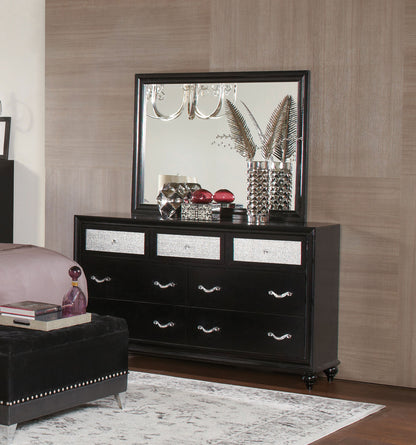 Percy 7-drawer Dresser with Mirror BlackBlack