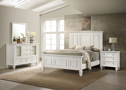 Jackie Beach 4-piece Eastern King Bedroom Set Cream WhiteCream White