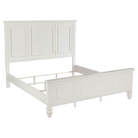 Jackie Beach 63-inch Eastern King Wood Panel Bed Cream WhiteCream White