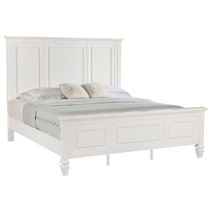 Jackie Beach 63-inch Eastern King Wood Panel Bed Cream WhiteCream White