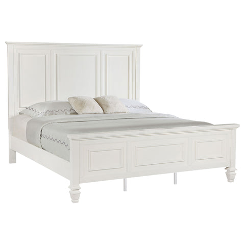 Jackie Beach 63-inch Eastern King Wood Panel Bed Cream WhiteCream White