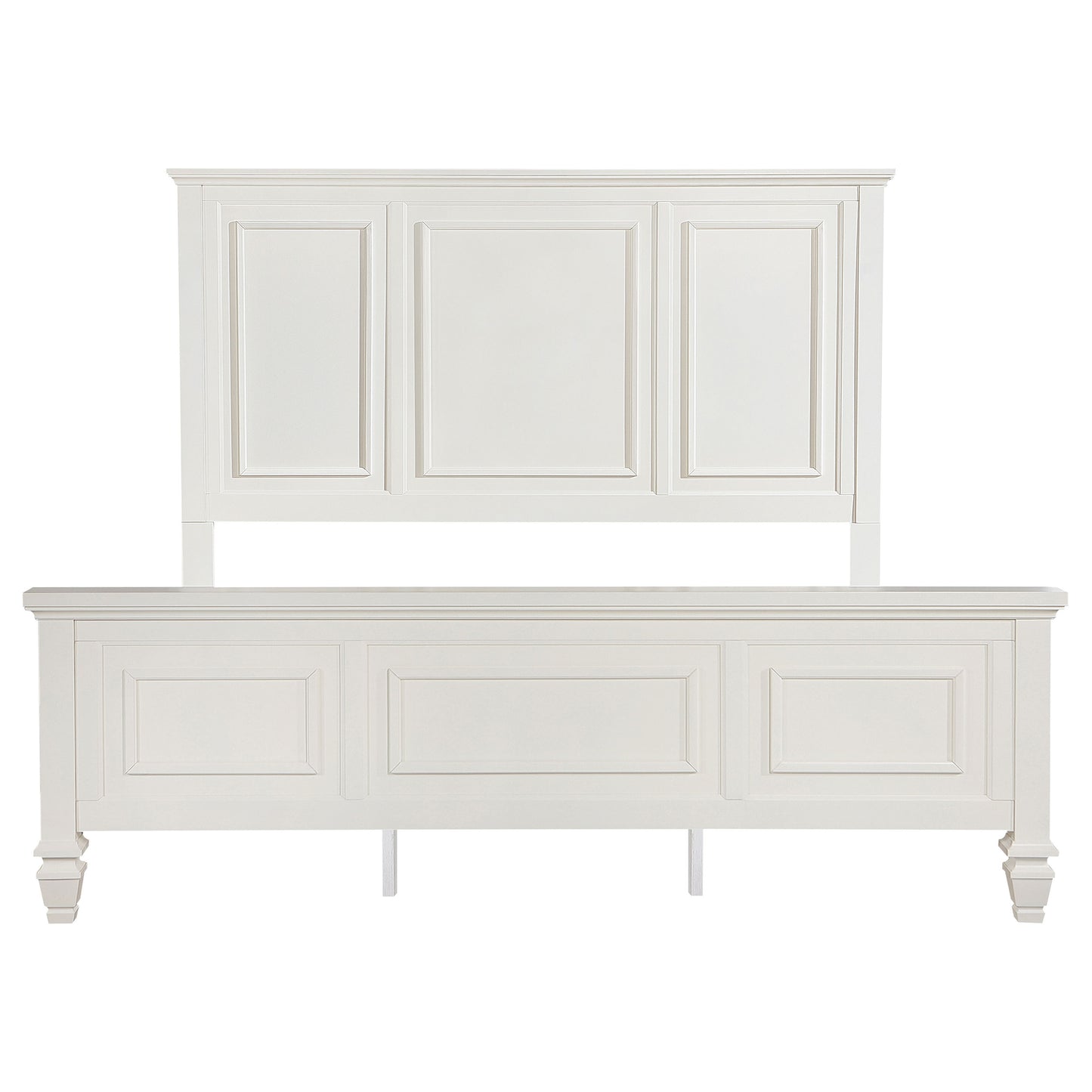 jackie beach 63-inch eastern king wood panel bed cream whitecream white