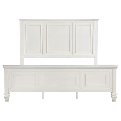 Jackie Beach 63-inch Eastern King Wood Panel Bed Cream WhiteCream White