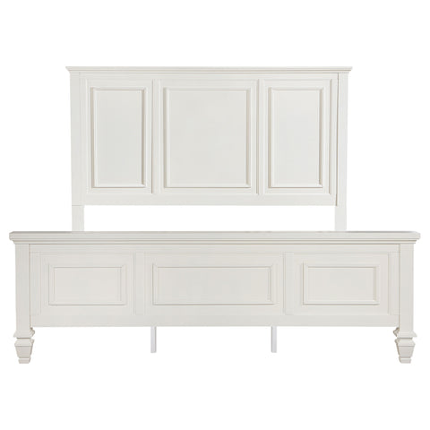 Jackie Beach 63-inch Eastern King Wood Panel Bed Cream WhiteCream White