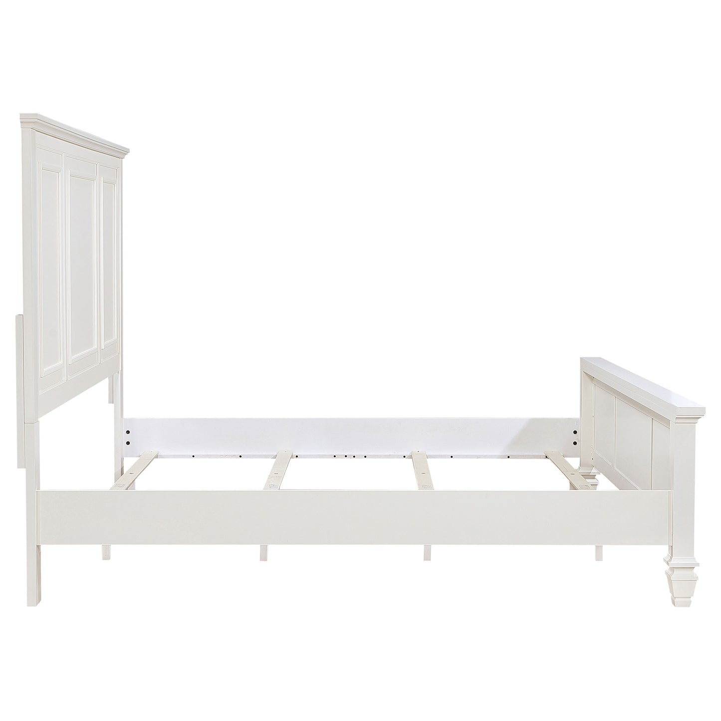 jackie beach 63-inch eastern king wood panel bed cream whitecream white