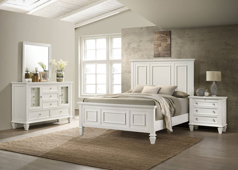 Jackie Beach 4-piece California King Bedroom Set Cream WhiteCream White