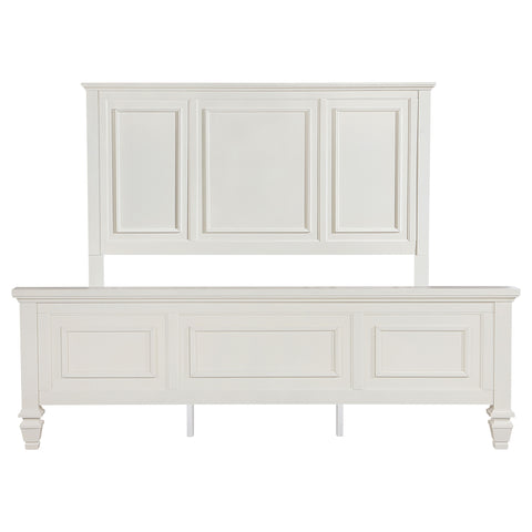 Jackie Beach 63-inch California King Panel Bed Cream WhiteCream White