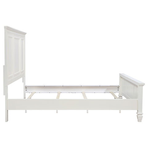 Jackie Beach 63-inch California King Panel Bed Cream WhiteCream White