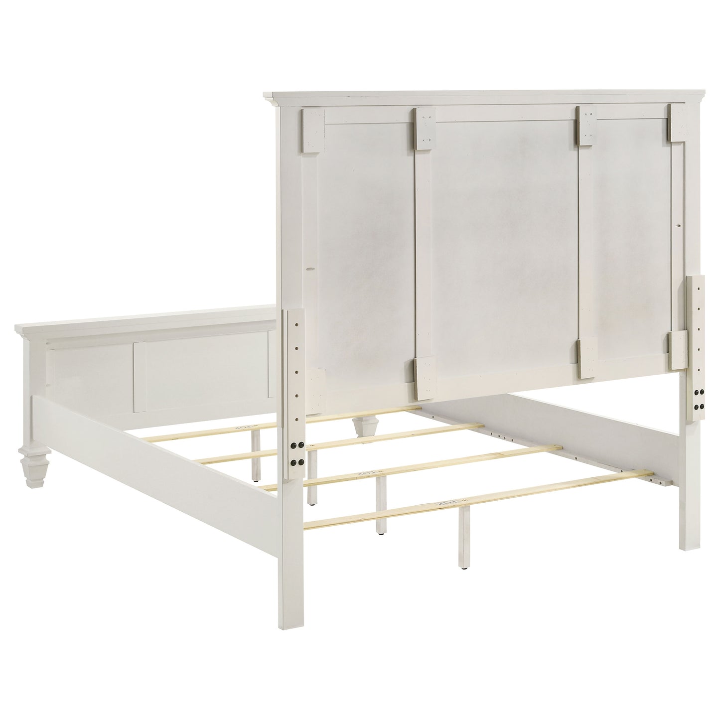 jackie beach wood queen panel bed cream whitecream white