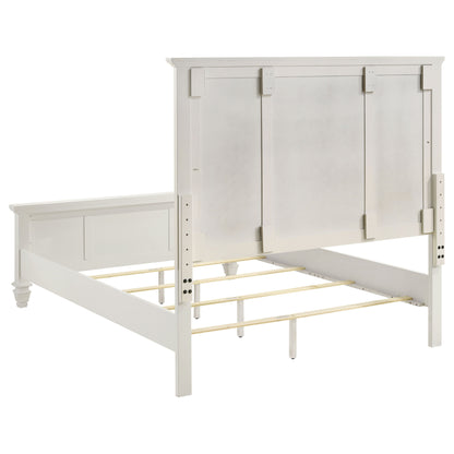 Jackie Beach Wood Queen Panel Bed Cream WhiteCream White