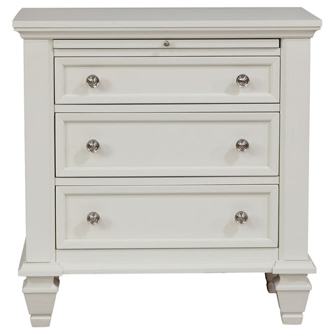 Jackie Beach 3-drawer Nightstand Cream WhiteCream White