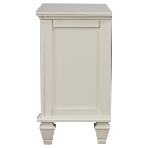 Jackie Beach 3-drawer Nightstand Cream WhiteCream White