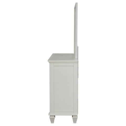 Jackie Beach 11-drawer Dresser with Mirror Cream WhiteCream White