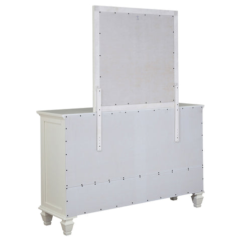Jackie Beach 11-drawer Dresser with Mirror Cream WhiteCream White