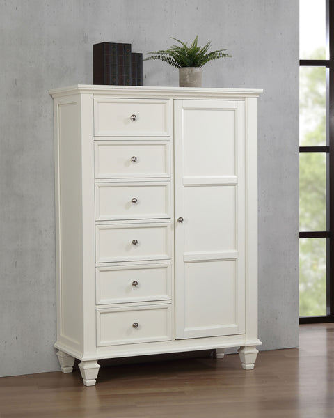 Jackie Beach 8-drawer Door Chest Cream WhiteCream White