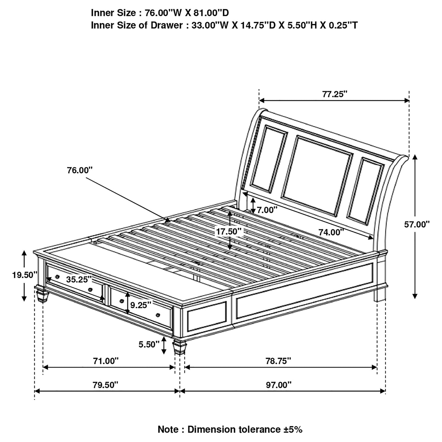 eastern king storage bed