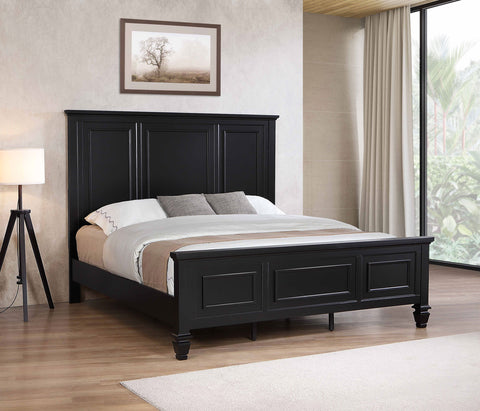 Jackie Beach 63-inch Eastern King Wood Panel Bed BlackBlack
