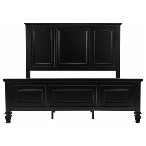 Jackie Beach 63-inch California King Wood Panel Bed BlackBlack