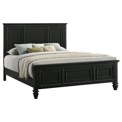 Jackie Beach Wood Queen Panel Bed BlackBlack