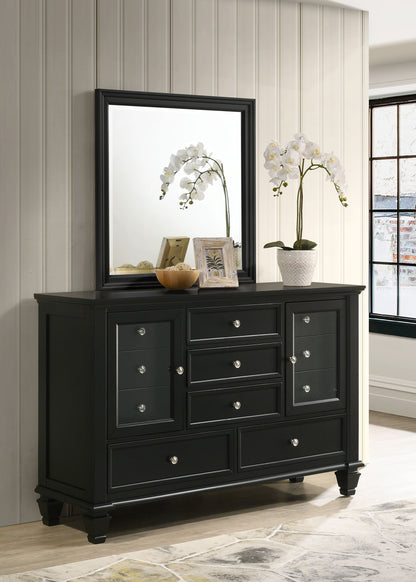 Jackie Beach 11-drawer Dresser with Mirror BlackBlack