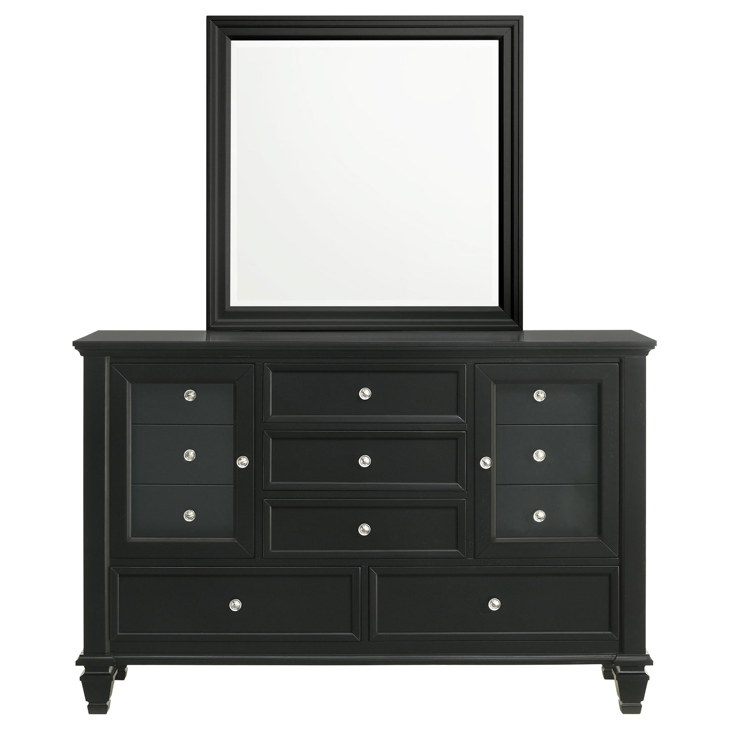 jackie beach 11-drawer dresser with mirror blackblack