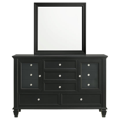 Jackie Beach 11-drawer Dresser with Mirror BlackBlack